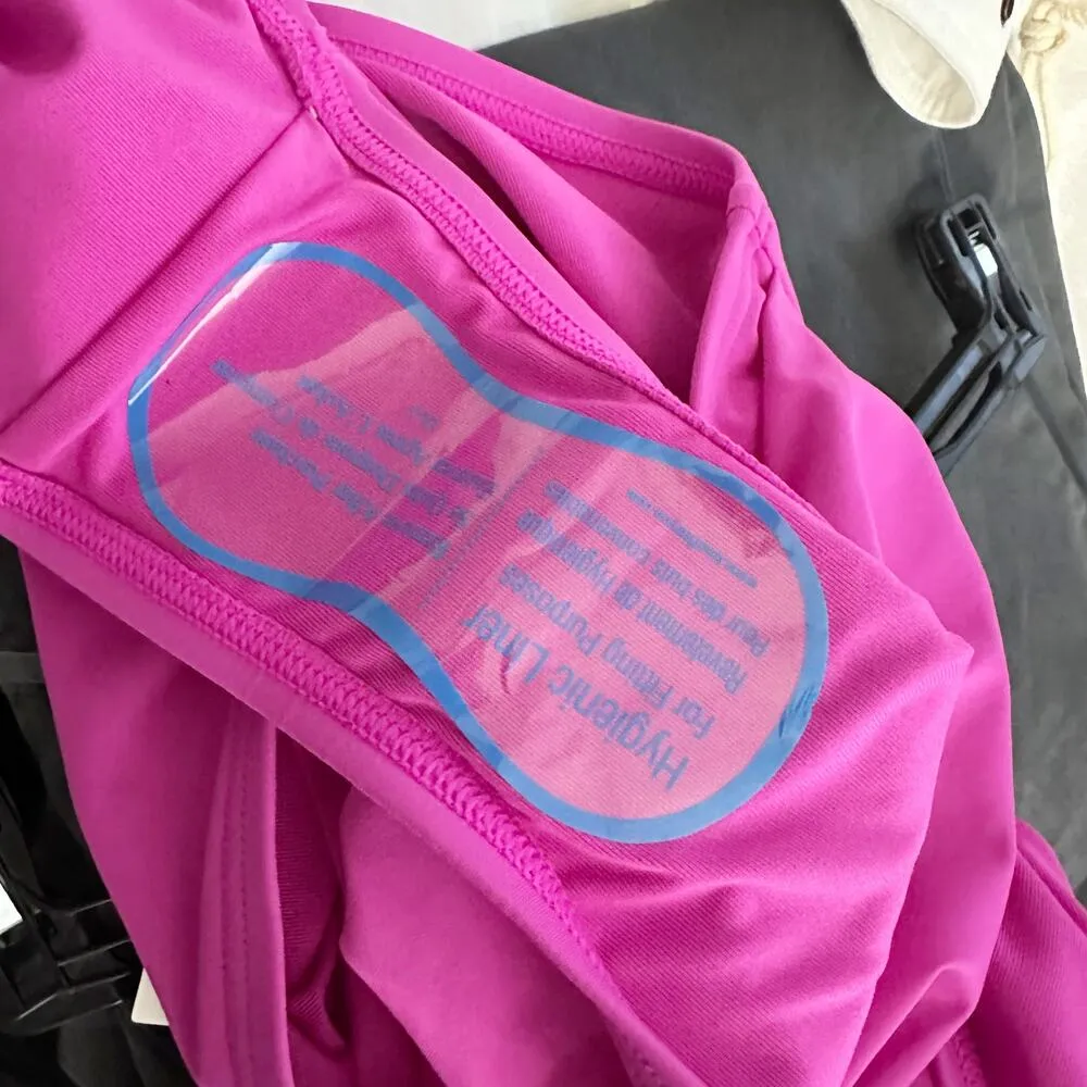 DKNY Triangle Halter One Piece Swimsuit Carnation Pink Size Large - Image 9