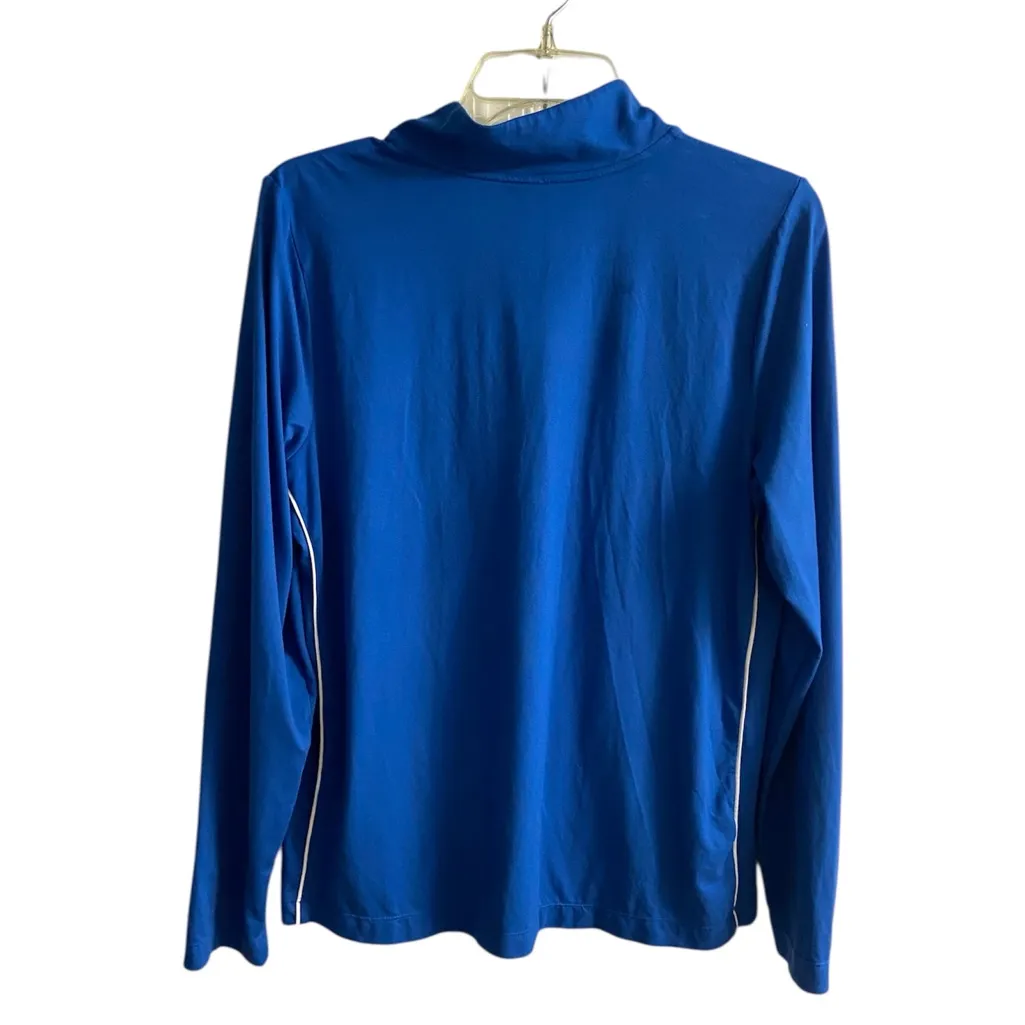 J Jill Fit supreme stretch 1/4 zip up blue Athleisure sport Medium - Image 2