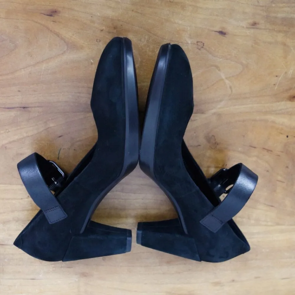 Ecco Shape 55 Black Nubuck Leather Mary Jane Heels Size 38 - Image 6