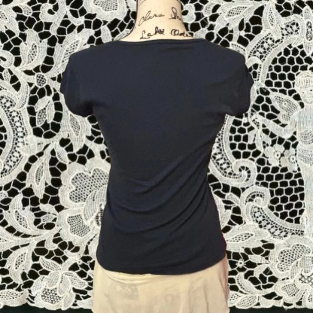 Navy Basic Tee - Brandy Melville - Image 2