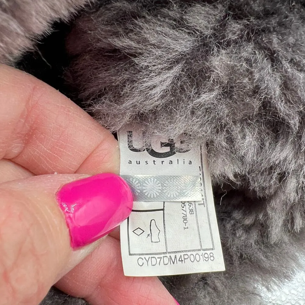 UGG Australia Classic Suede Tall Shearling Fur Boots Gray Pull On Size 7 Cozy - Image 7