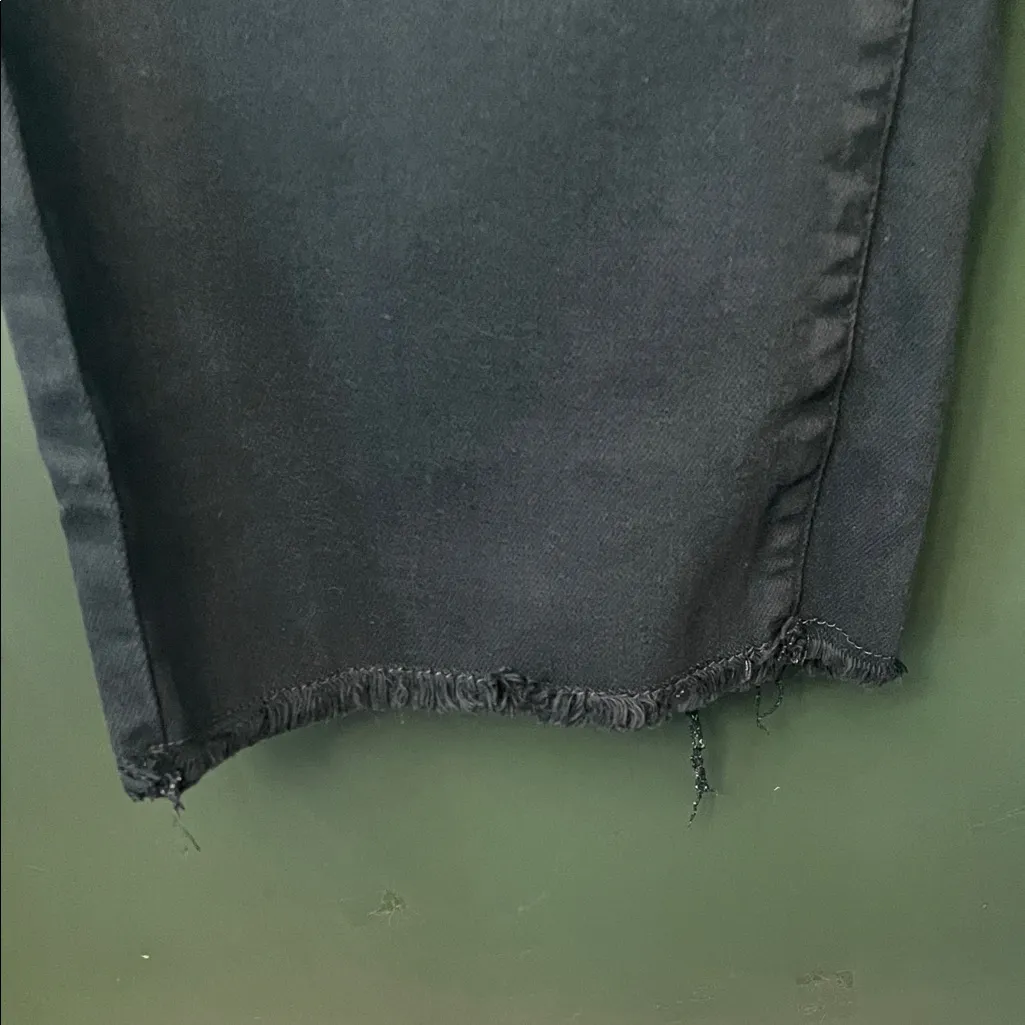 Judy Blue Wide Leg Crop Womens 11/30 Teal Green Exposed Button Fly Raw Hem Jeans - Image 6