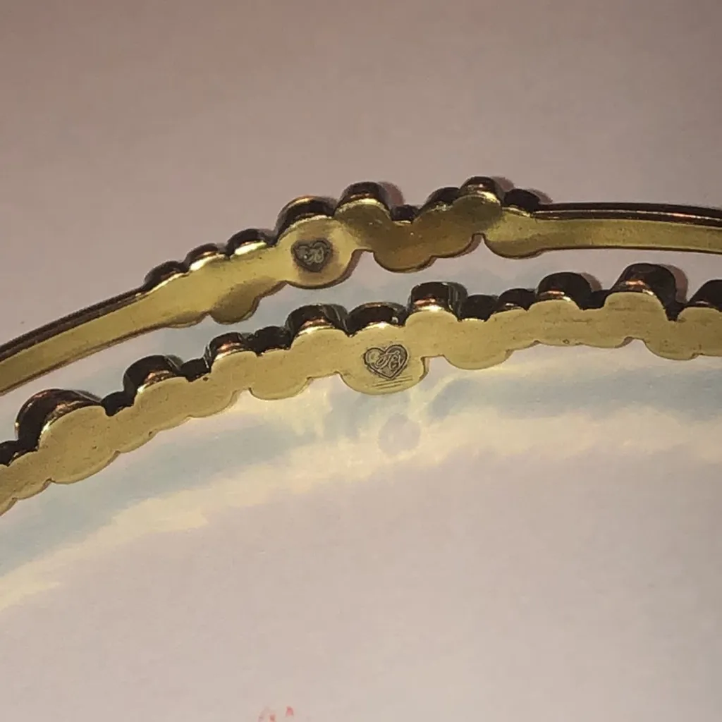 Brass Tone CZ Rhinestones Boho Bangle Bracelets - Image 6