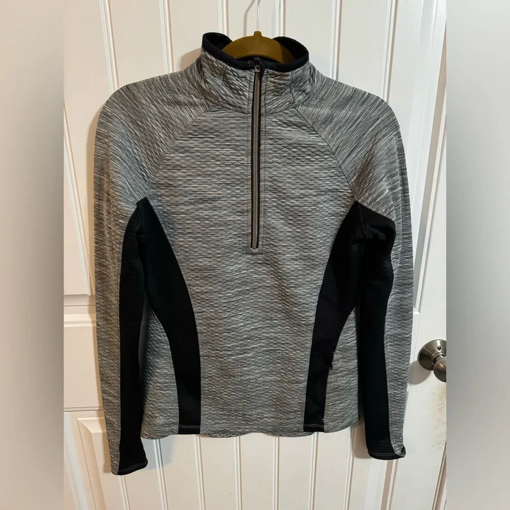 Athleta Quilted Gray and Black 1/4 Zip - Image 2