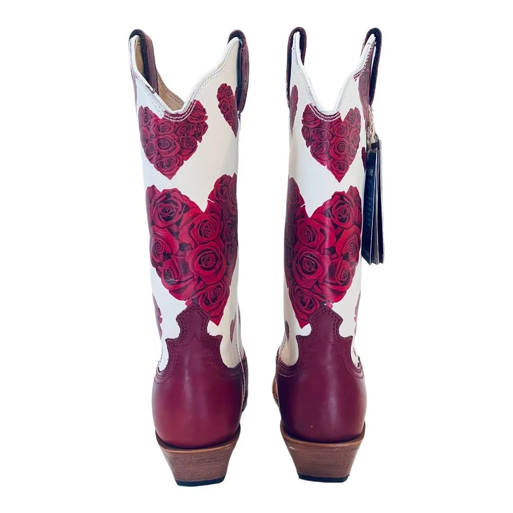 NEW Twisted X Boots Steppin Out WESTERN BOOT Women's 10 B Cherry Red Rose Heart - Image 7