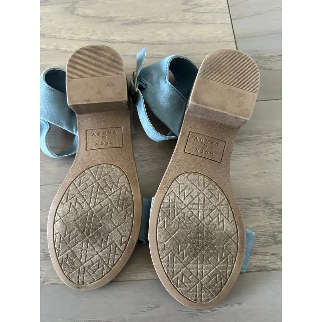 Women's Rock & Candy Light Blue Sandals Size 7 Brown - Image 5
