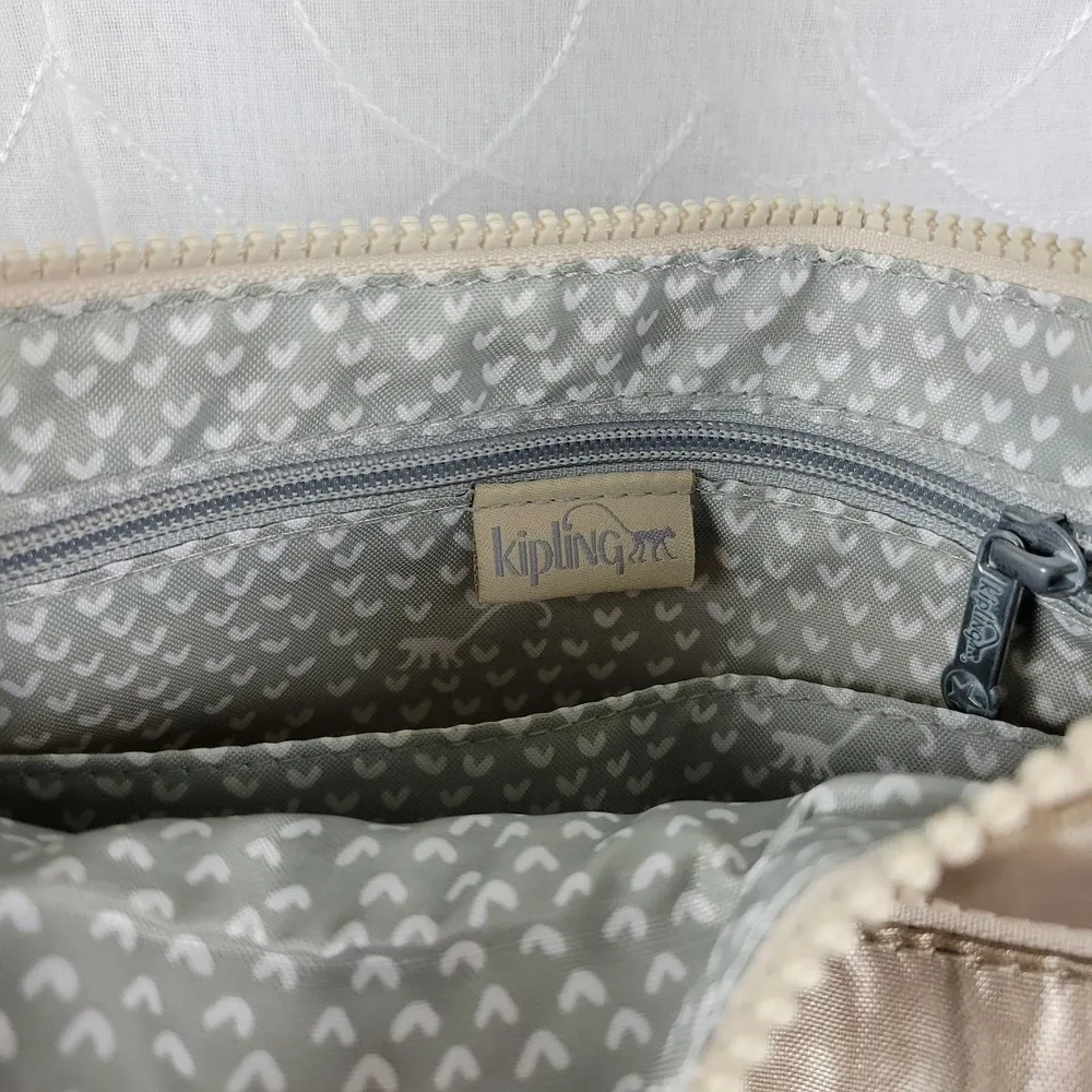 Kipling Callie Womens Crossbody Bag Gold Metallic Lightweight Casual Purse Bag - Image 10