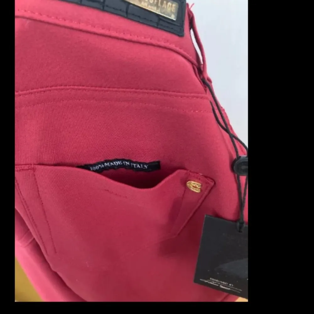 Camouflage by AR and J. women's size 25 dark crimson DEMI stretch jegging pants Red - Image 4