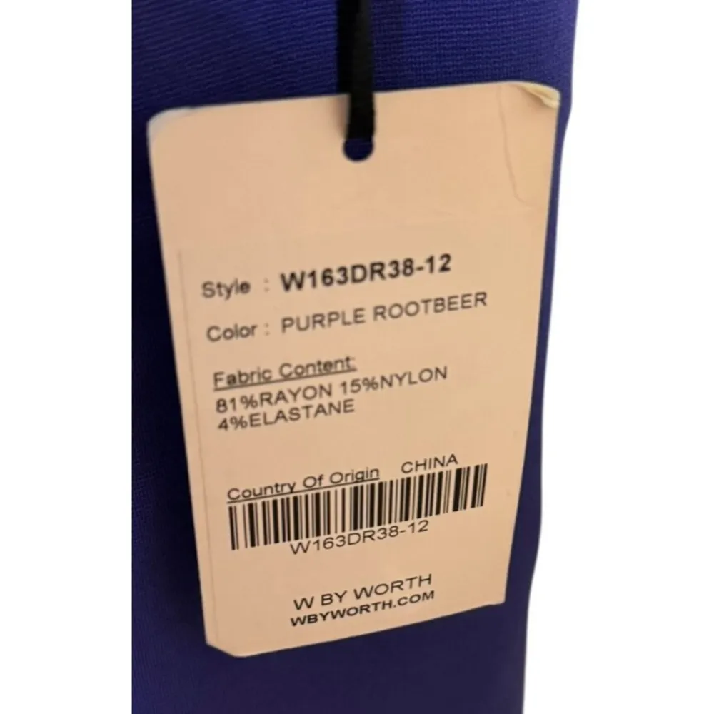 W By Worth Women Dress Block Cutout Shift Knit Colorblock Purple Rootbeer 12 NWT - Image 5