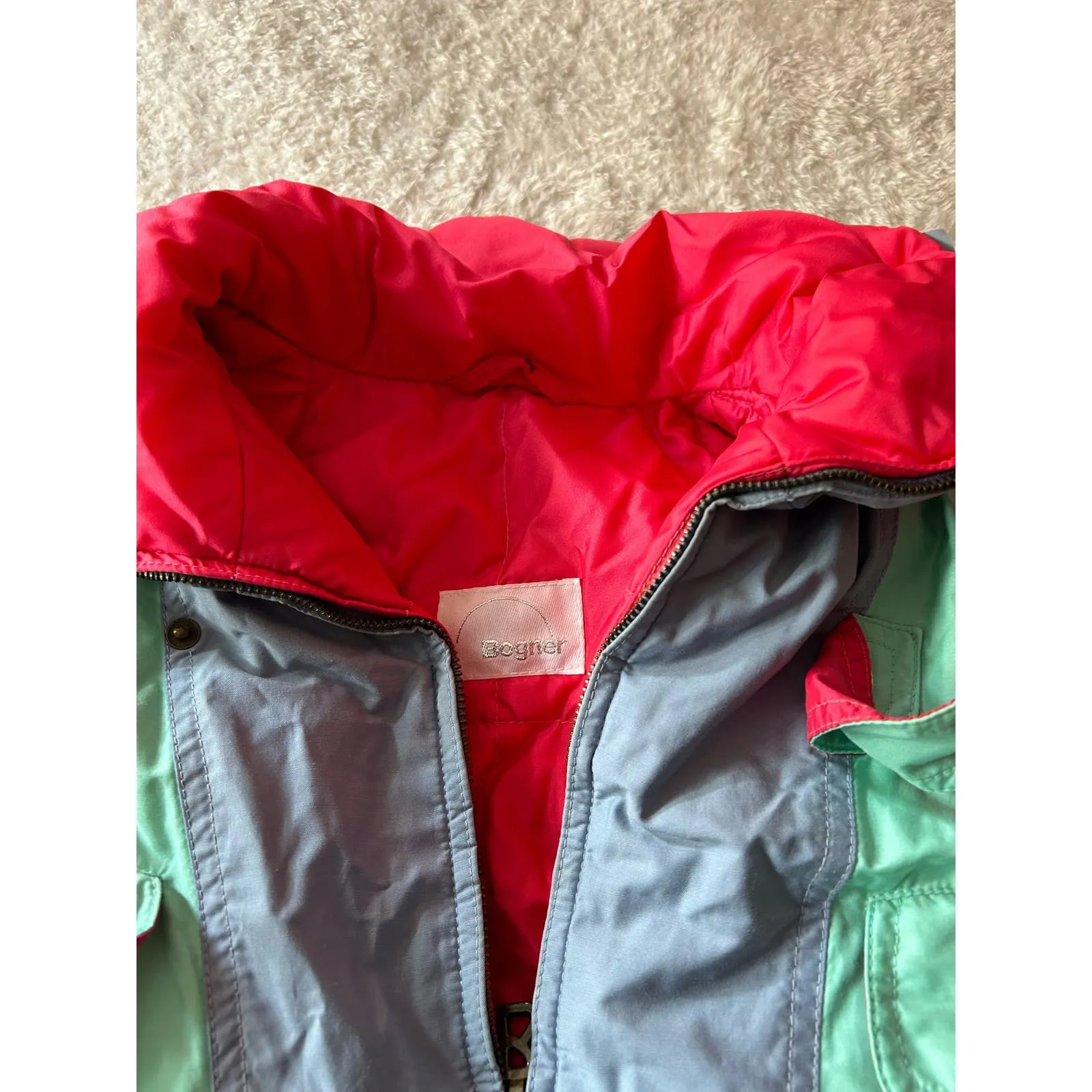 Rare VTG Bogner Colorful‎ 80's Ski Jacket Size Small Red - Image 2