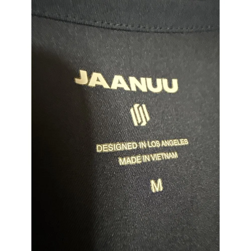 Jaanuu Blue Classic V-Neck Short Sleeve Pocket Medical Scrub Uniform Top Size M - Image 3