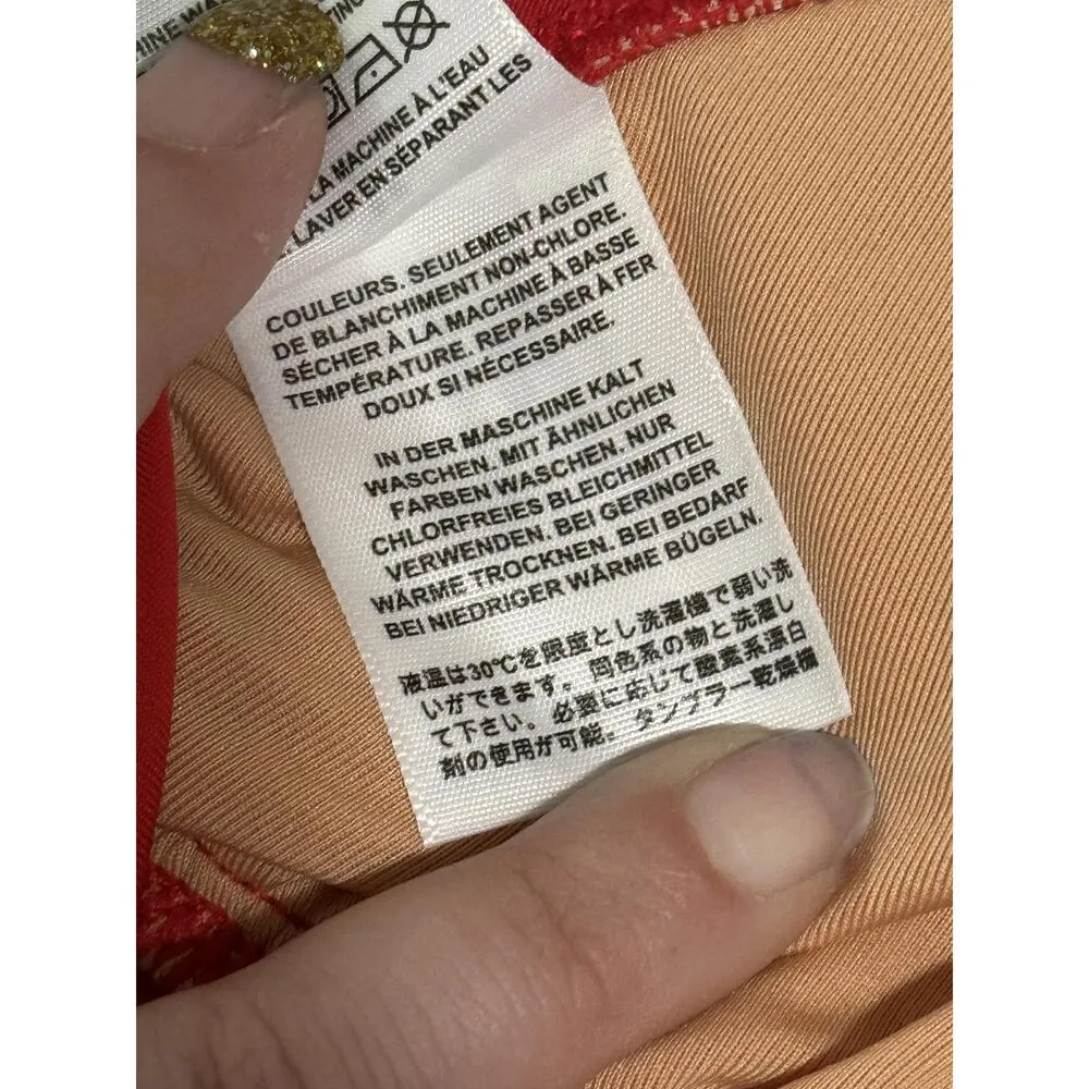 NWT J. Crew DD Halter Tie-Back Bikini Top With Mesh BY633 Cerise Red Size XS - Image 6