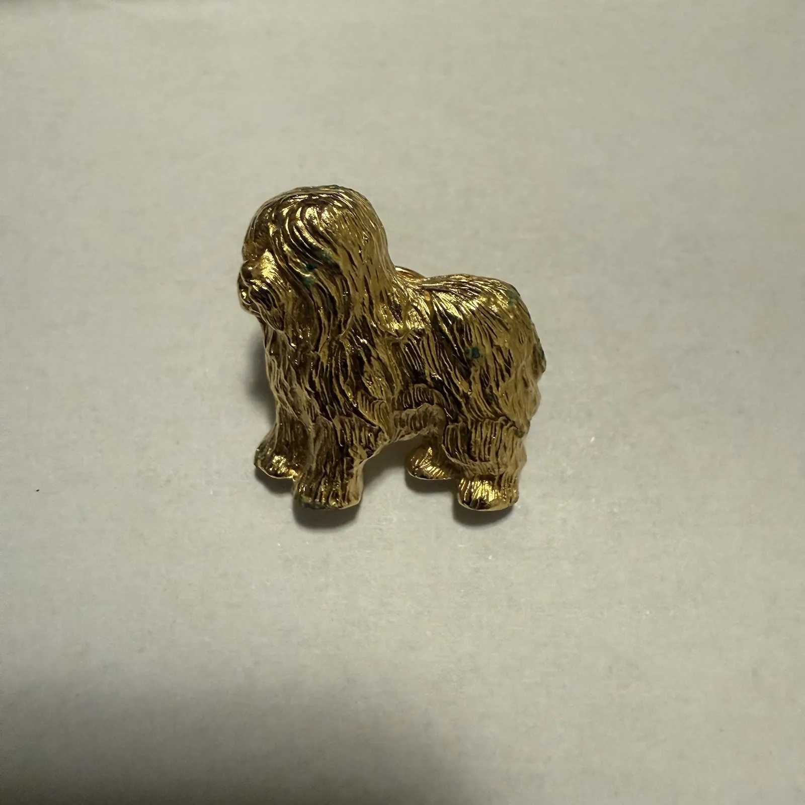 Vintage Antique Avon Gold Tone‎ Sheepdog Lapel Pin, Jacket Brooch, Accessory Pin - Image 3