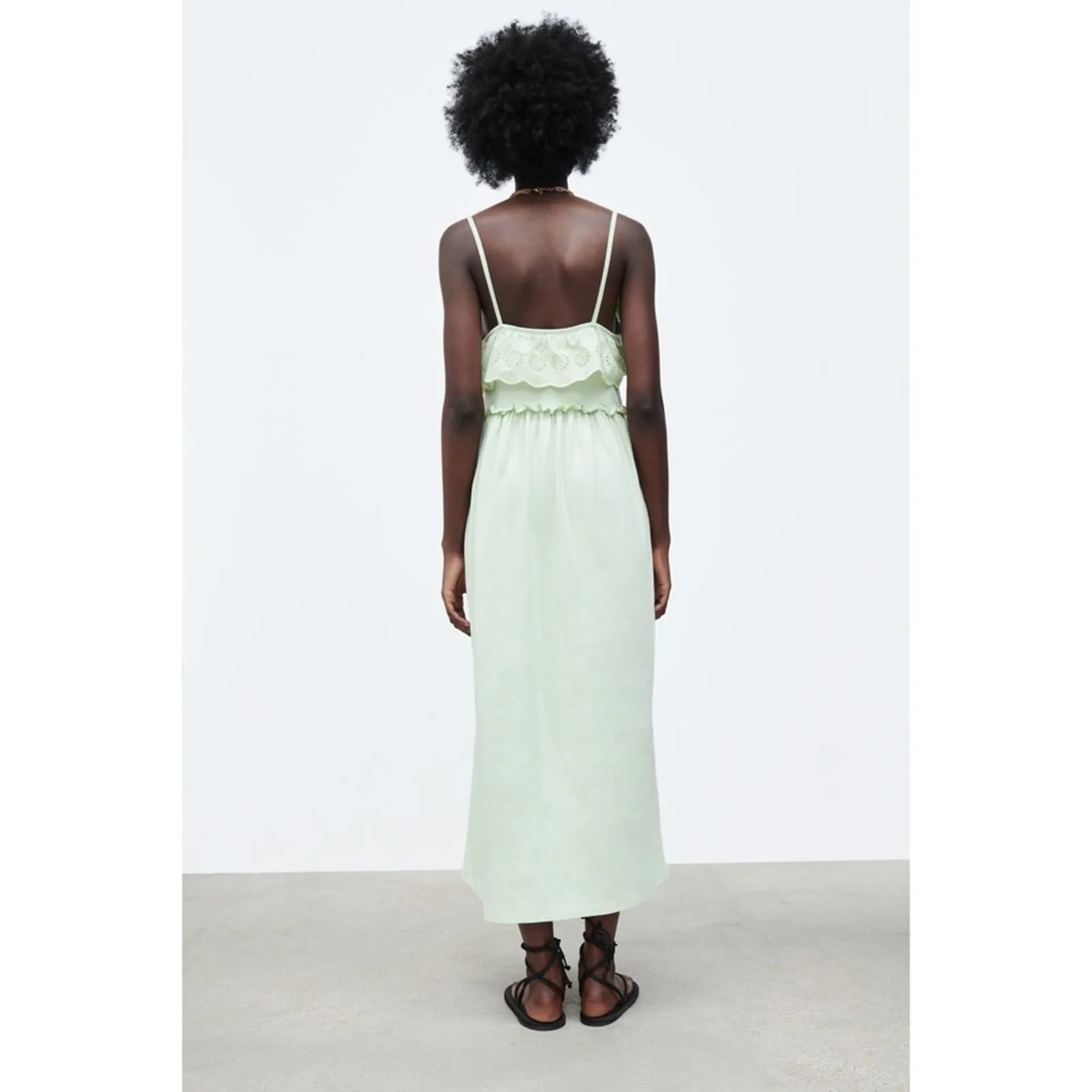 Zara Ruffle Neck Midi Dress - Image 7