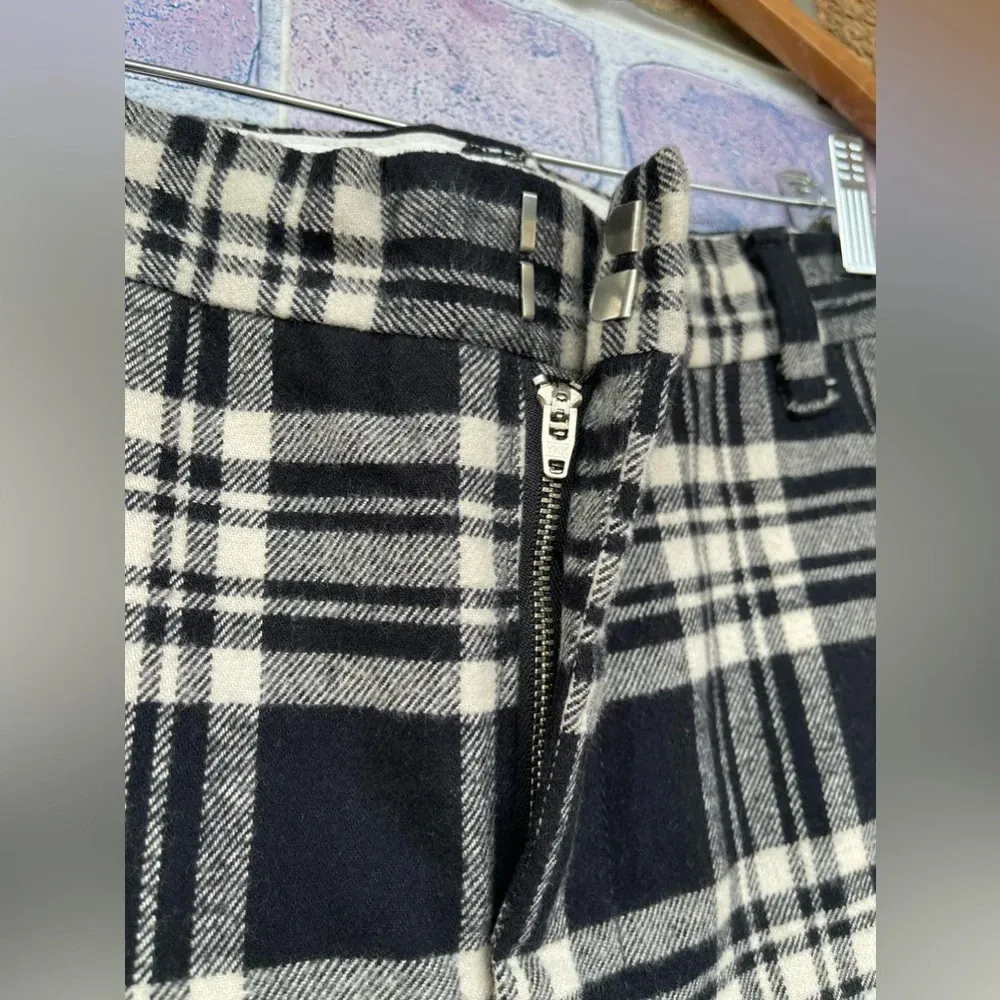 Vivien Ramsay work pant in black and cream plaid flannel sz 26 - Image 7