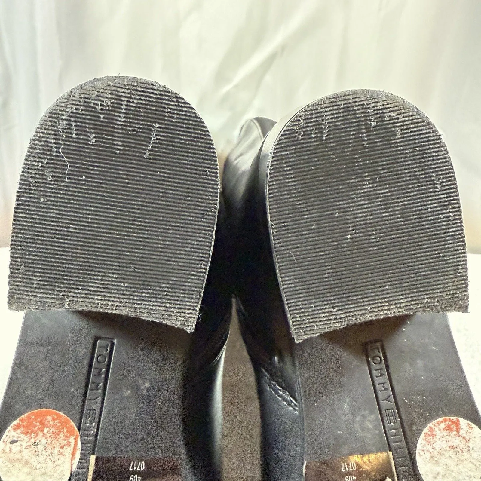 Tommy Hilfiger Womens Gerrie Sz 7 Knee High Boots Black Leather  Stretch Calf - Image 11