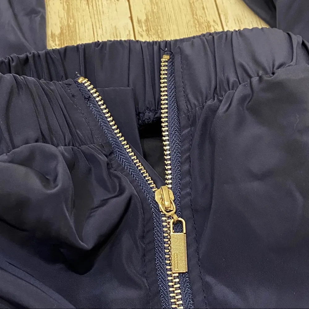 Missguided  Navy Shell Suit Zip Front Pants Size 2 - Image 9