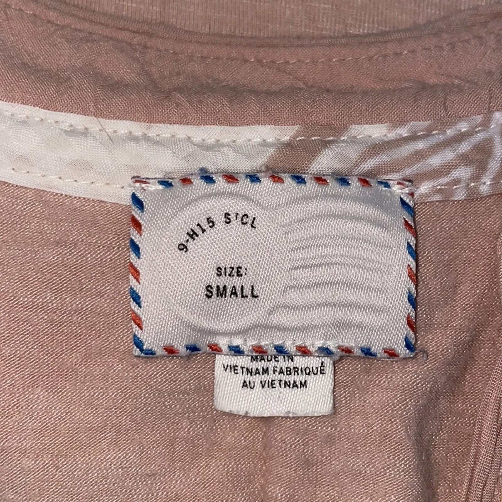 Anthropologie Postage Stamp Blush Pink Top Gauzy Casual Sheer Y2K - Image 4