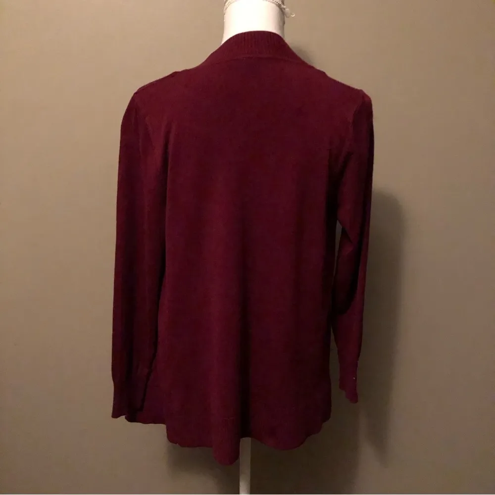 Zenana Outfitters Cardigan Sweater Womens S Used Burgundy - Image 2