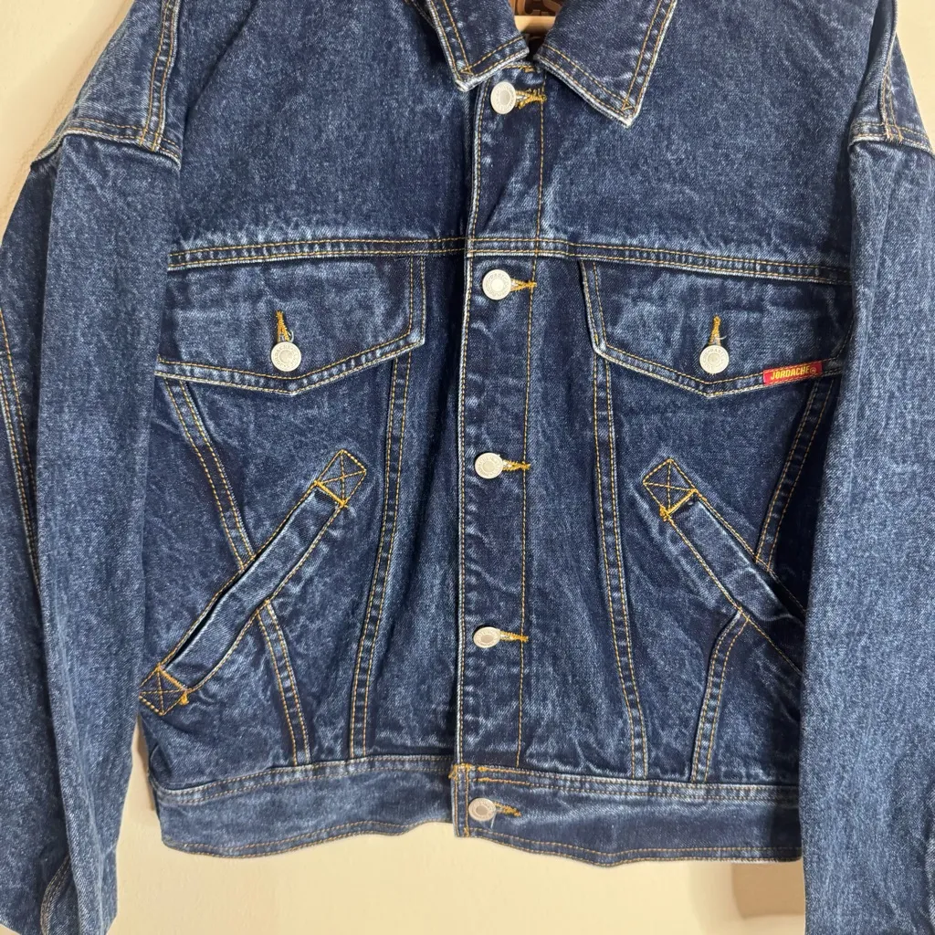 Jordache basics y2k Classic Blue button up Denim Jacket size Medium cotton - Image 2