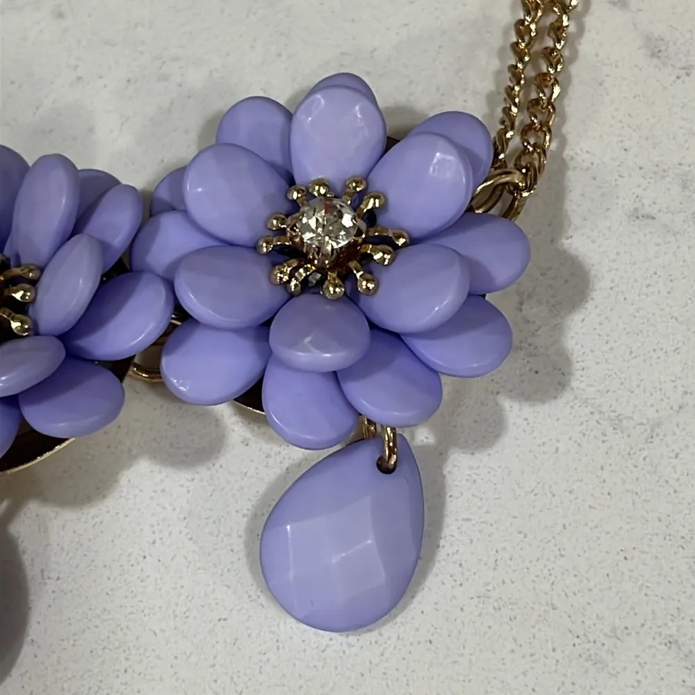 Super Cute Lavender Flower Necklace Purple - Image 9