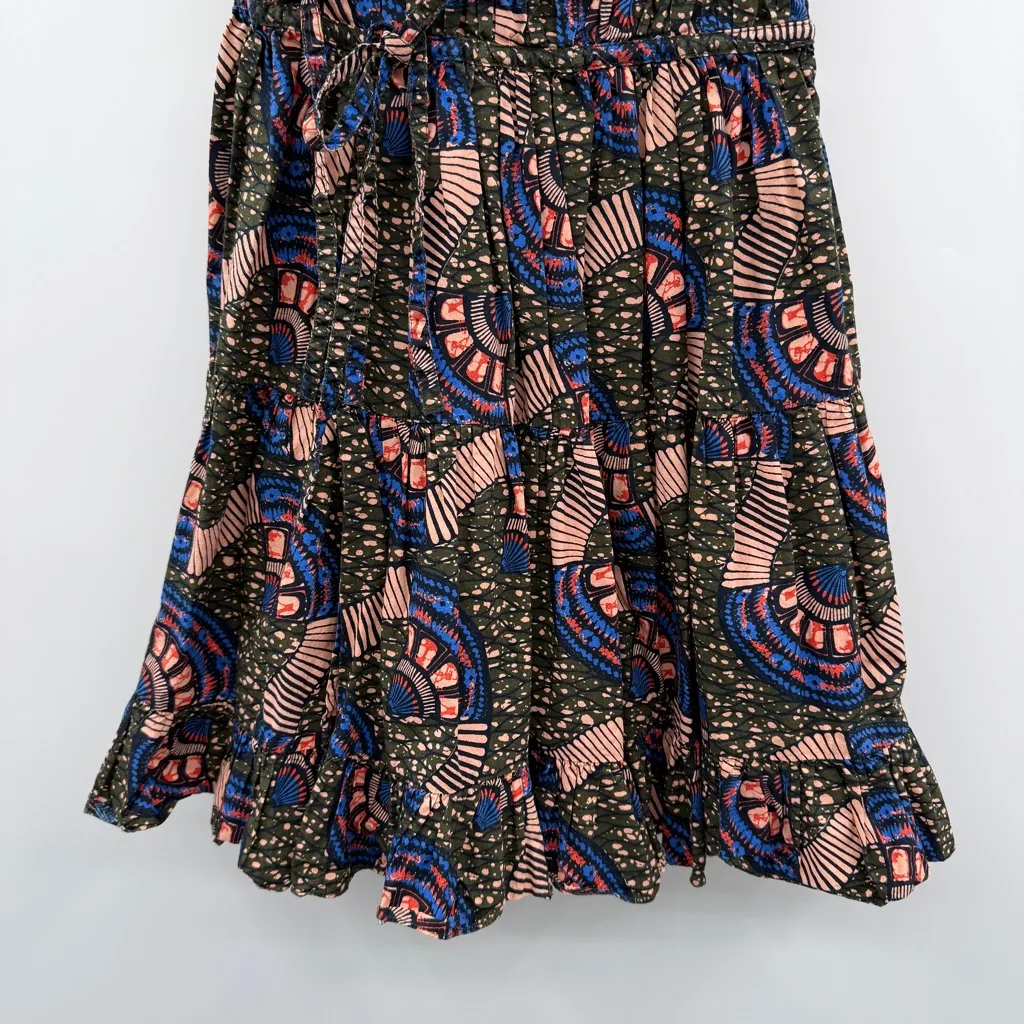 Ulla Johnson Iliana Poplin‎ Ruffle Sleeveless Geometric Print Mini Dress Sz 2 - Image 5