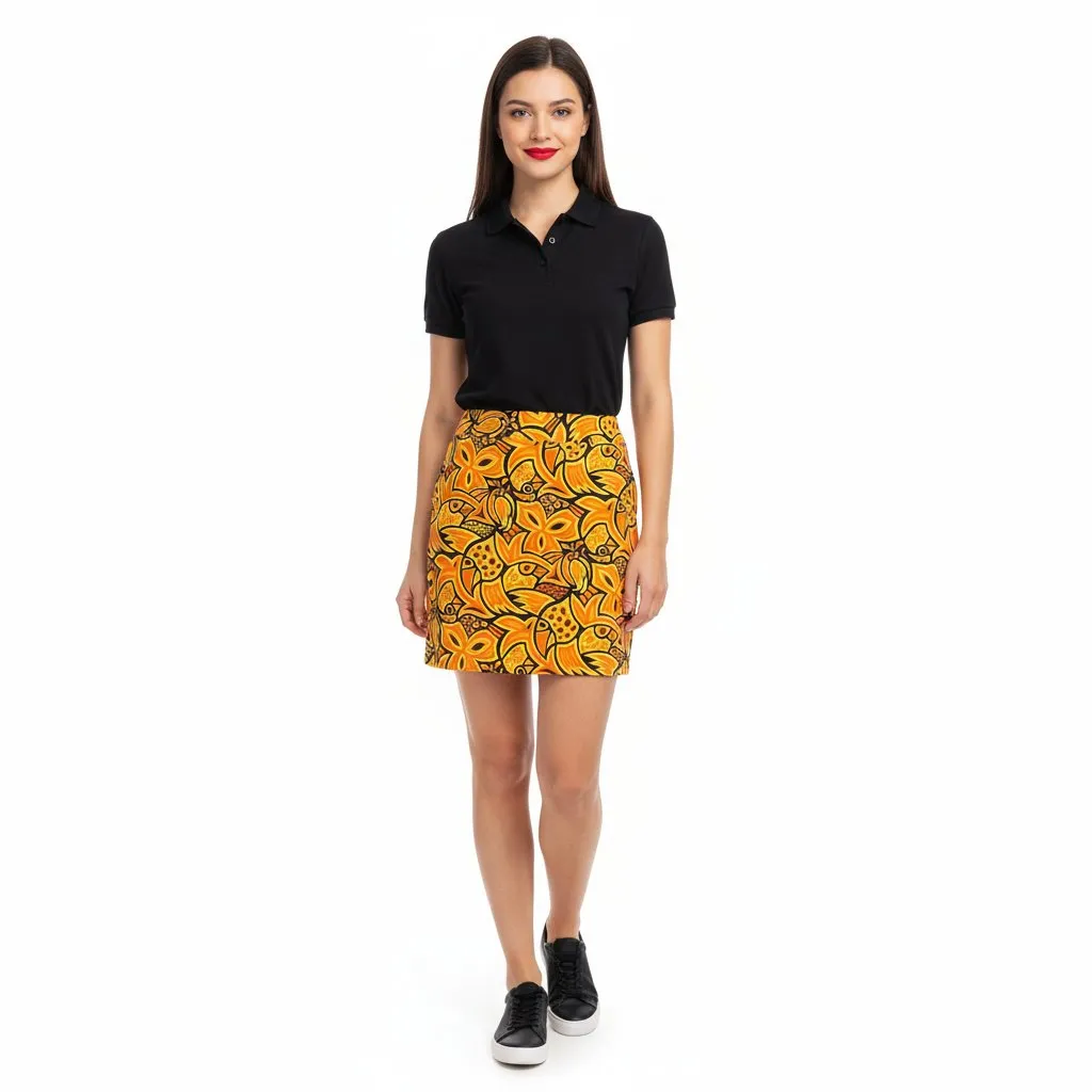 Loudmouth Black & Orange Print Skort Skirt 8 - Image 5
