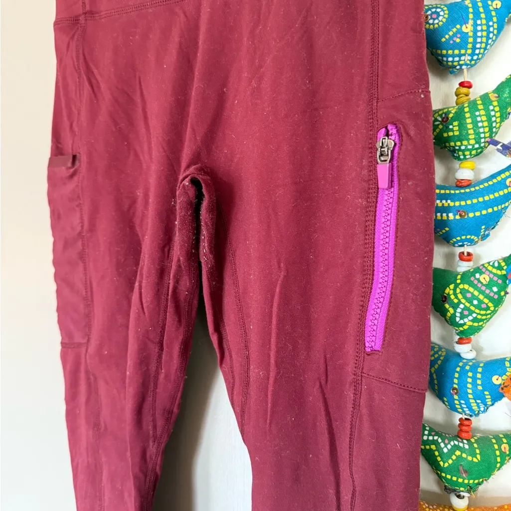 Fabletics Leggings, Trinity High-waisted Motion365 Deep Red Leggings Size Medium - Image 2