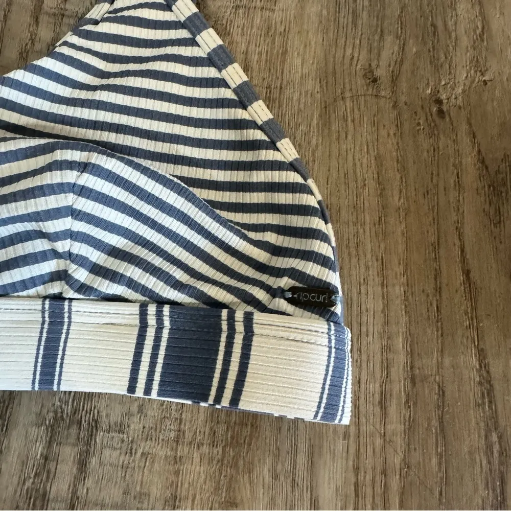 Ripcurl Triangle Striped Blue and White Bikini Top Size S - Image 2