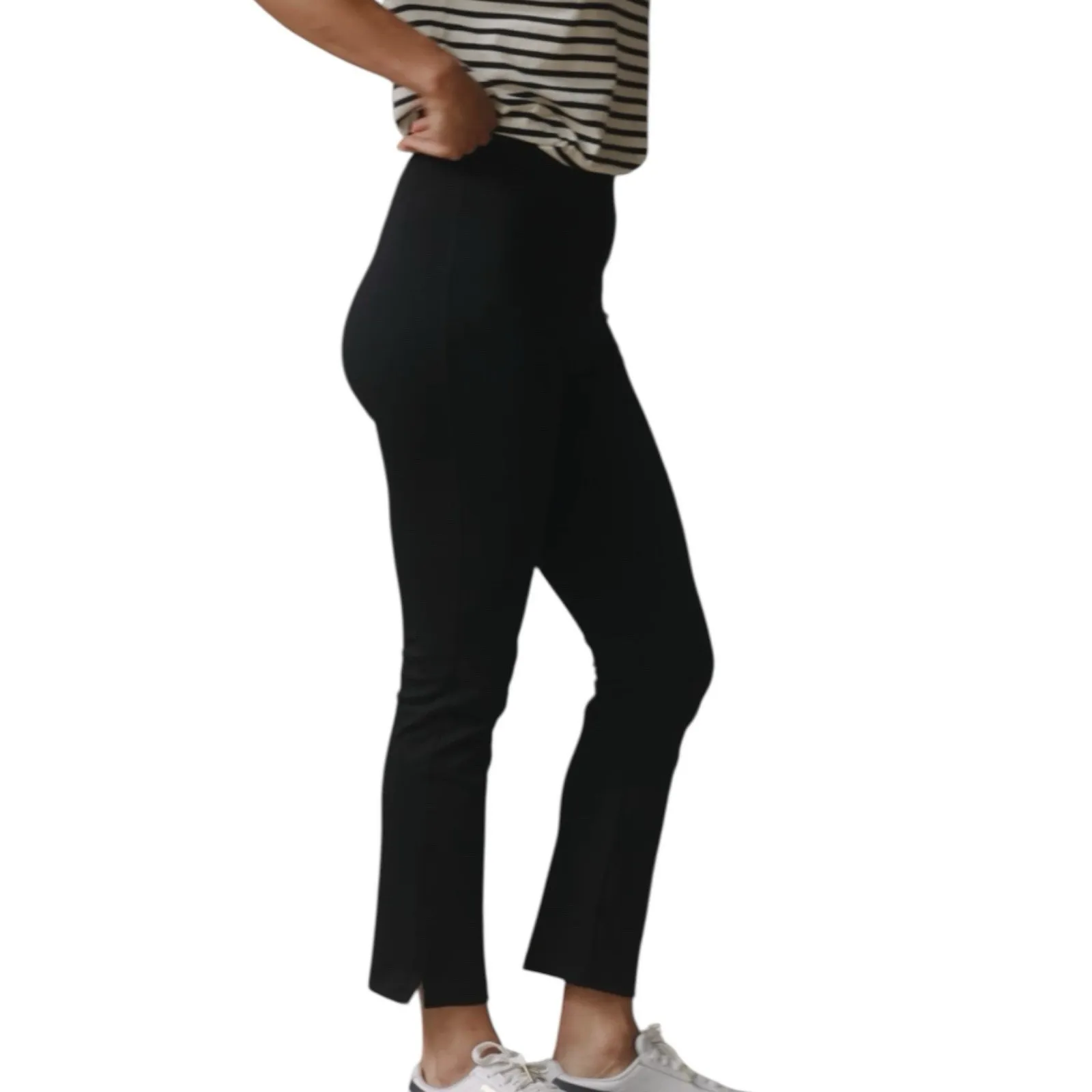 NWOT American Giant Black Ponte Kick Flare Pants Black Pull On Women’s Size 2 - Image 2