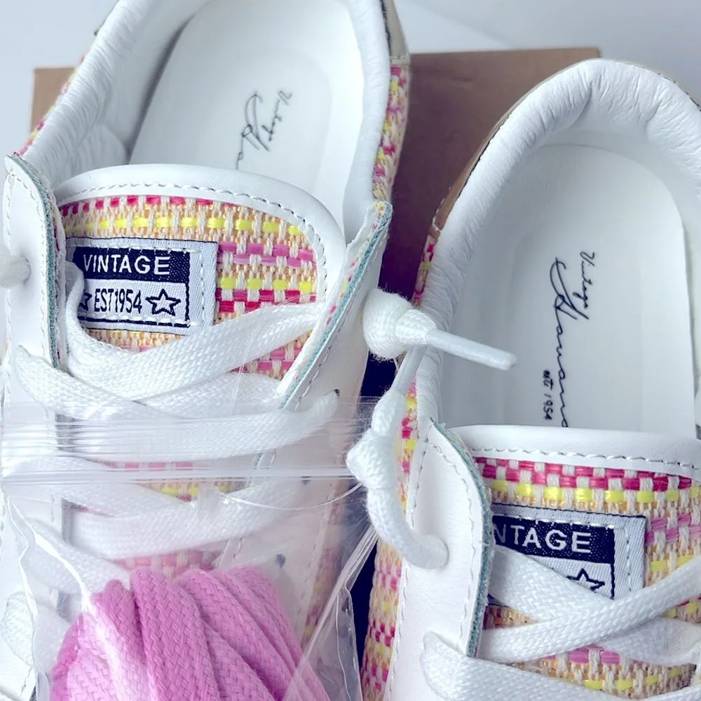 Vintage Havana Carla Tweed Sneakers | Light Pink Multi | Size 8 | NWT - Image 2