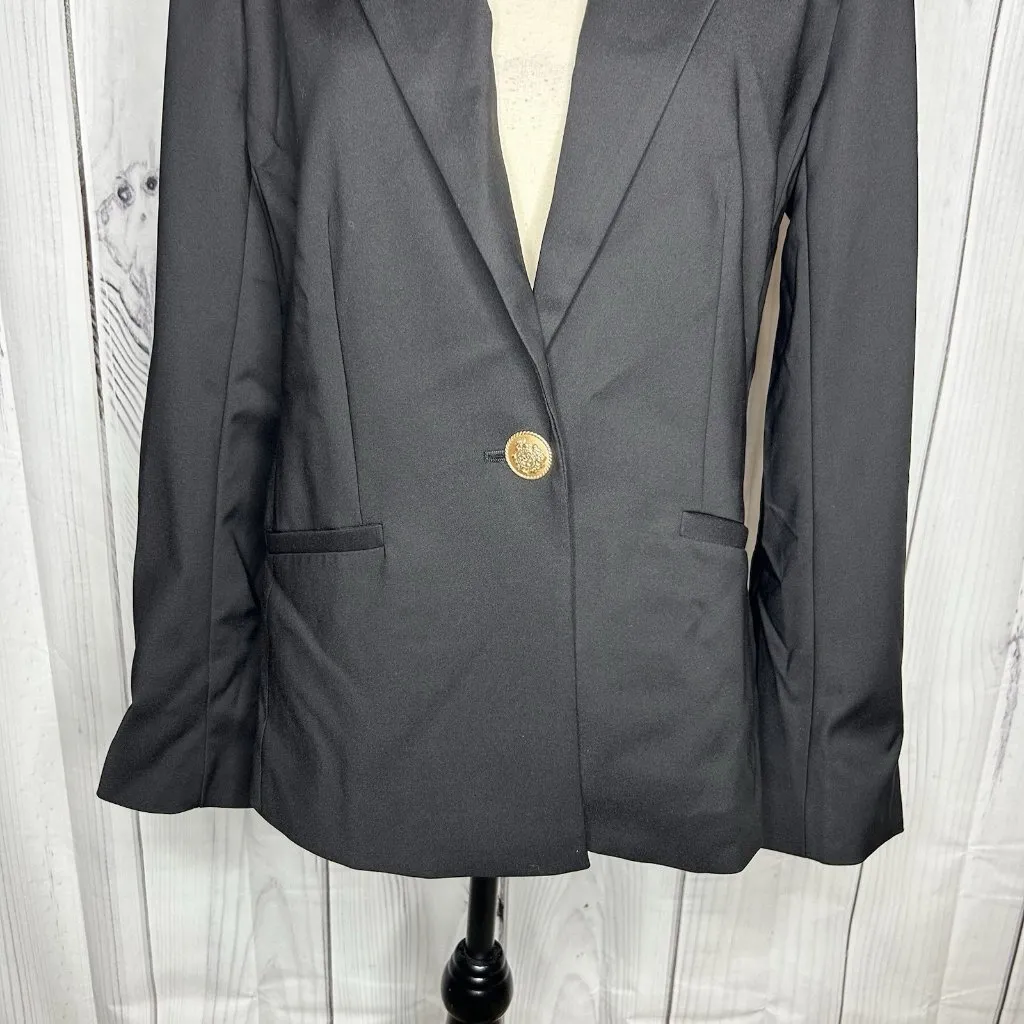 NWT Boston Proper Black Single Button Lined Business Blazer Sz 12 NEW - Image 3