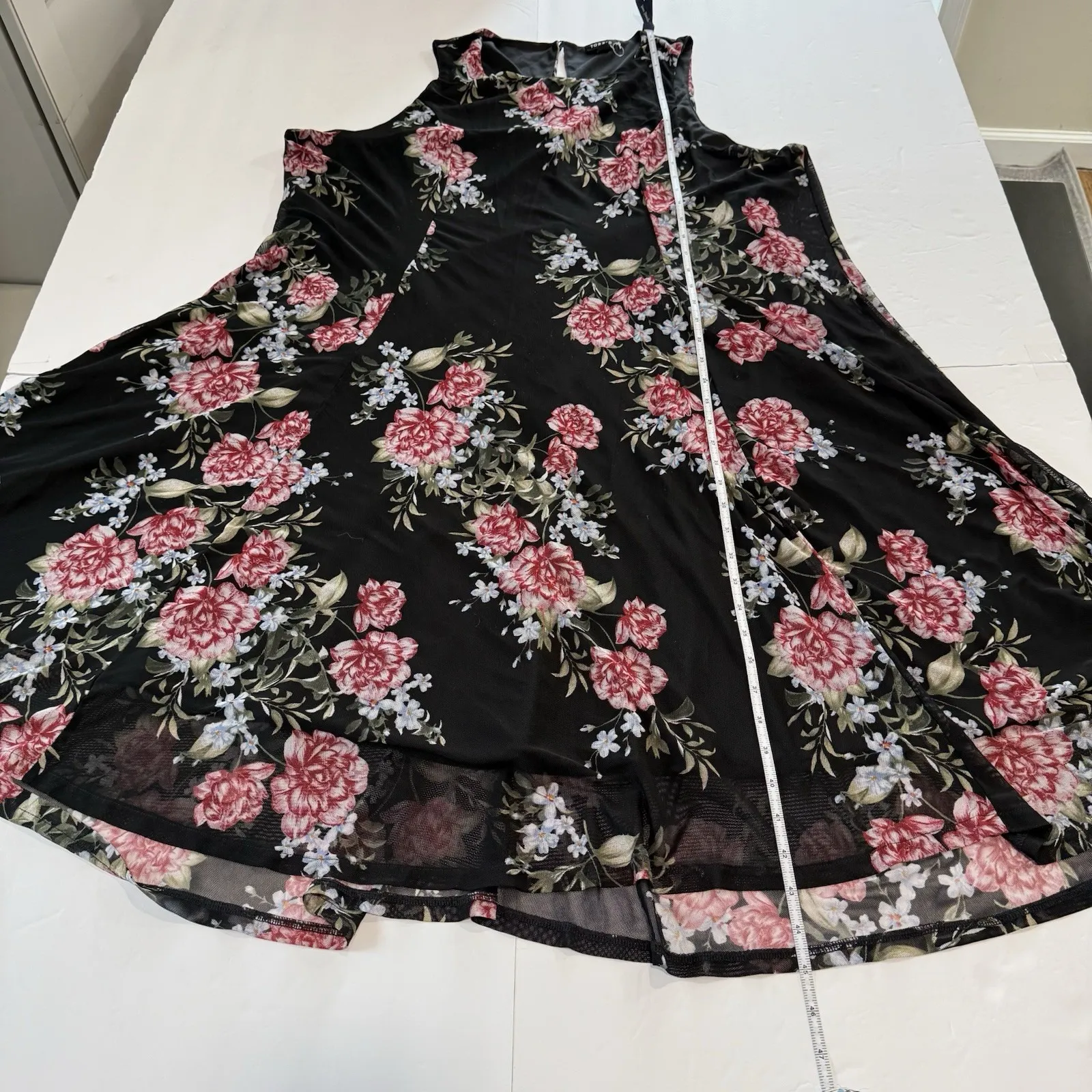 NWOT Torrid‎ Colorful Floral Black Mesh Sleeveless Trapeze Dress Size 4X Stretch - Image 8
