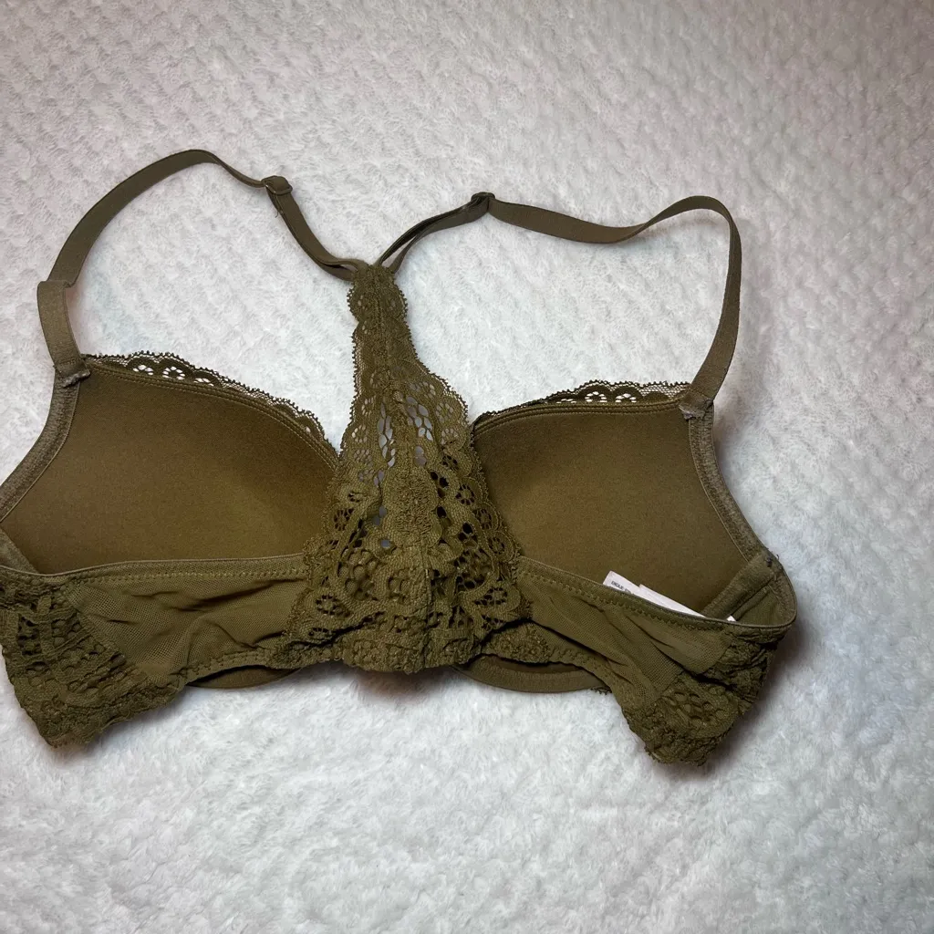 Auden Lace Racerback Bra Green Size undefined - Image 2