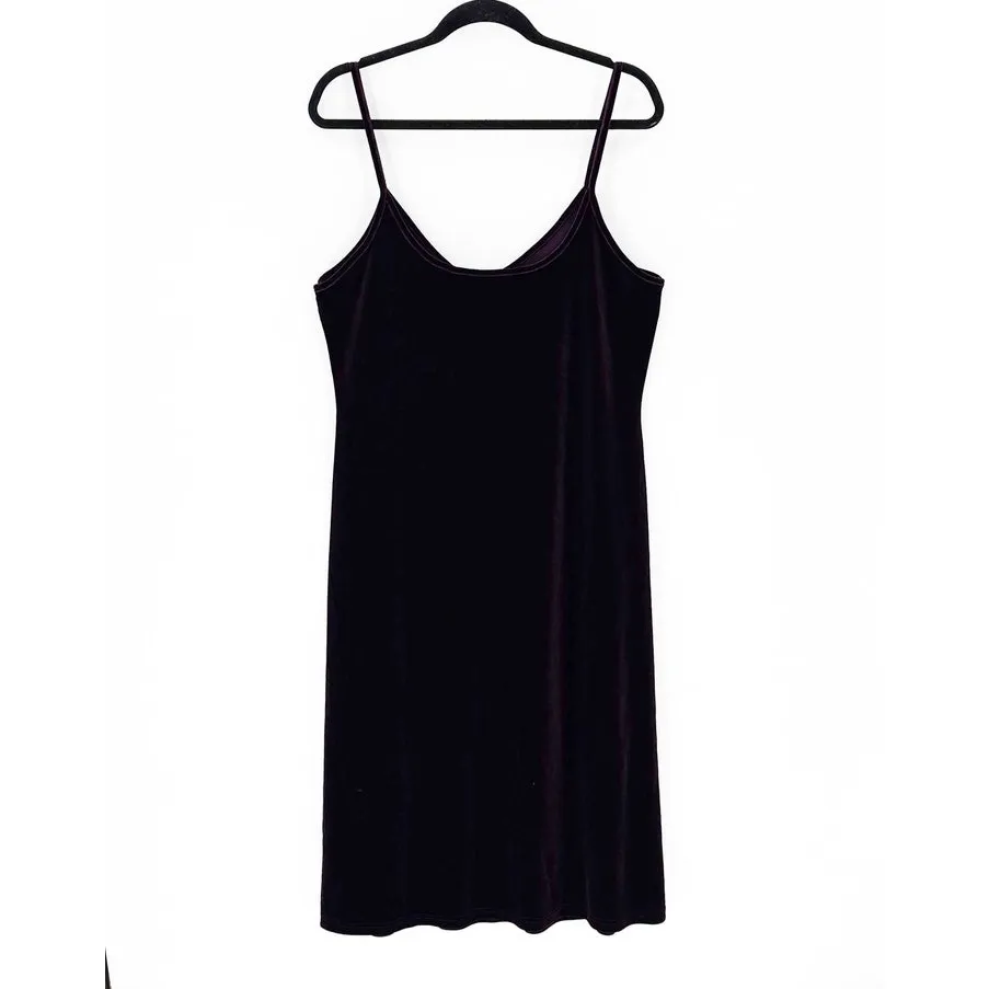 Disturbia Winona Midi Slip Dress purple velvet size 10 silver rose charm goth - Image 2