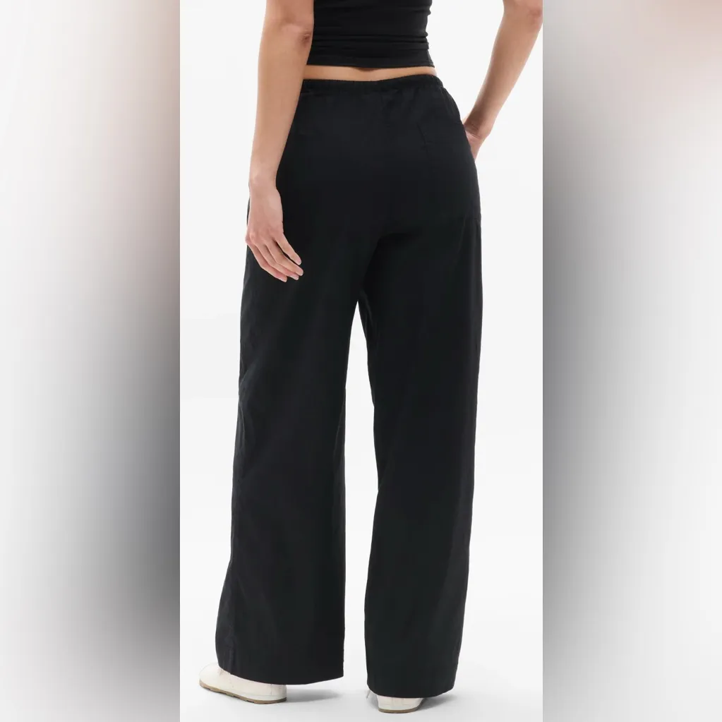 Athleta Women’s paradise wide leg black linen blend pant Lagenlook size MT NWT - Image 6