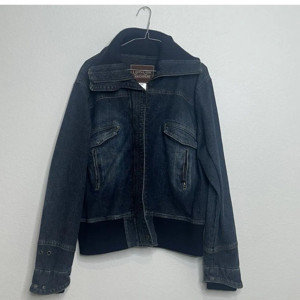 Cripple Creek Ranchwear Denim Jacket Womens Sz XXL Outdoor Western Rodeo Chore - Image 9