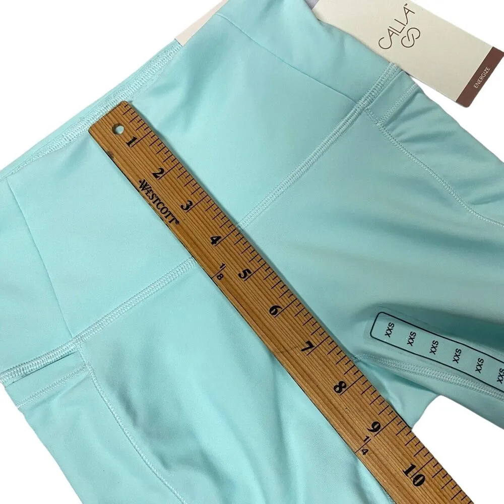 Calia Energize Biker Shorts Women XXS Taffy Blue Pockets 5" Inseam Cycling Short - Image 6