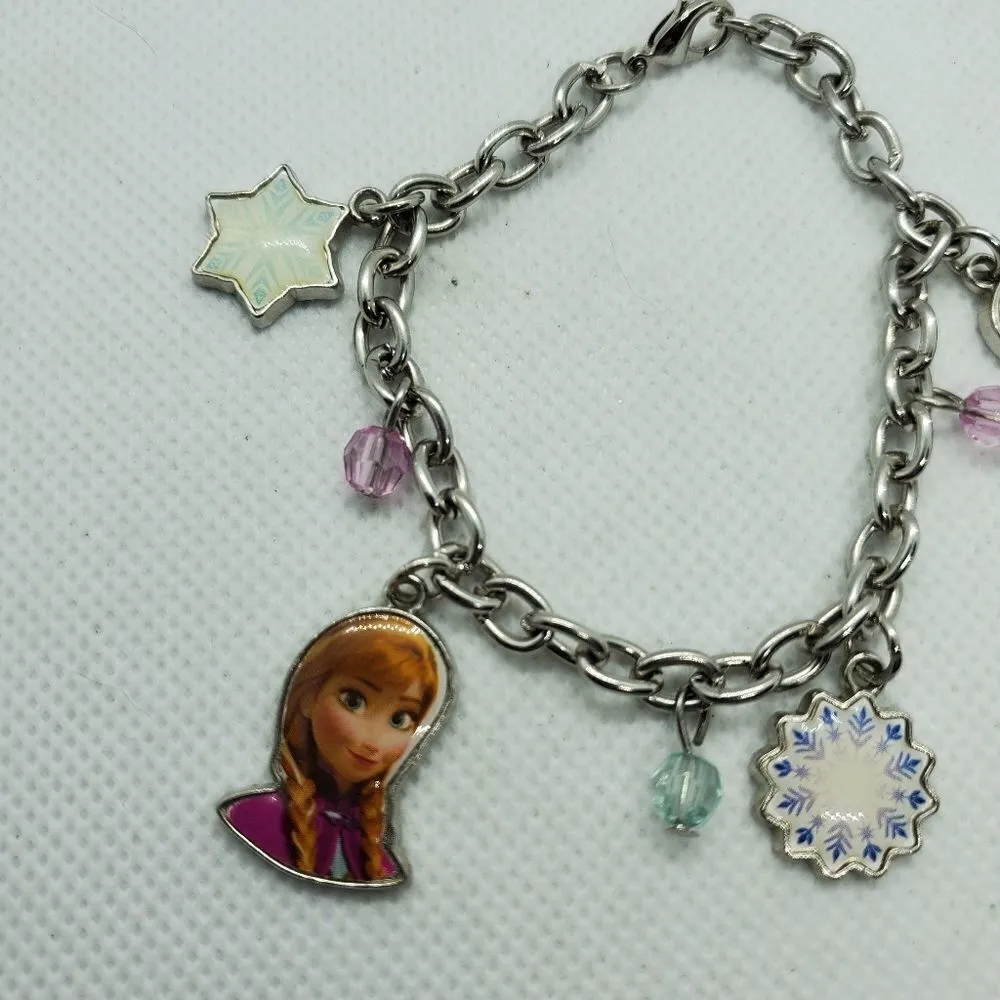 Disney Frozen Anna & Elsa Snowflake Charm Bracelet - Image 5