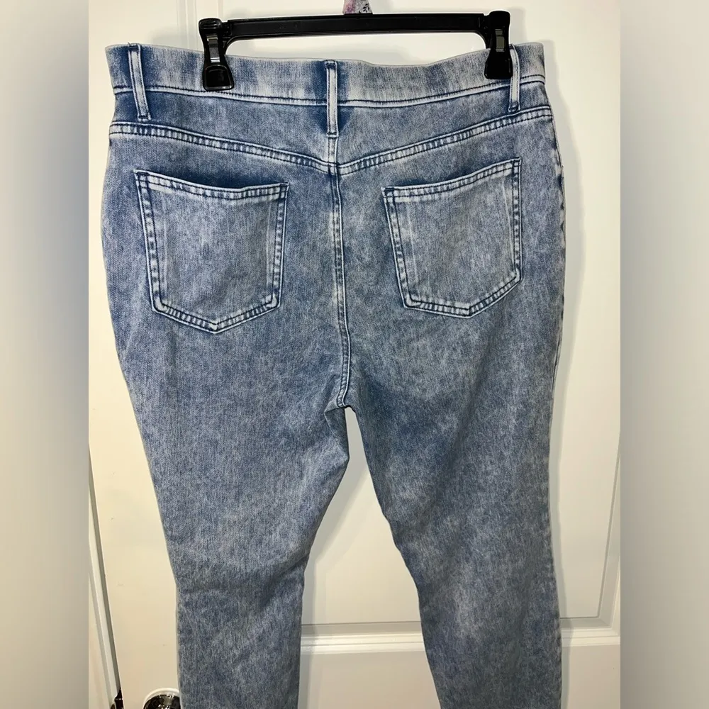 Time and Tru Faux Denim Acid Wash Stretchy Pockets Jeggings Leggings  Sz XXL - Image 9