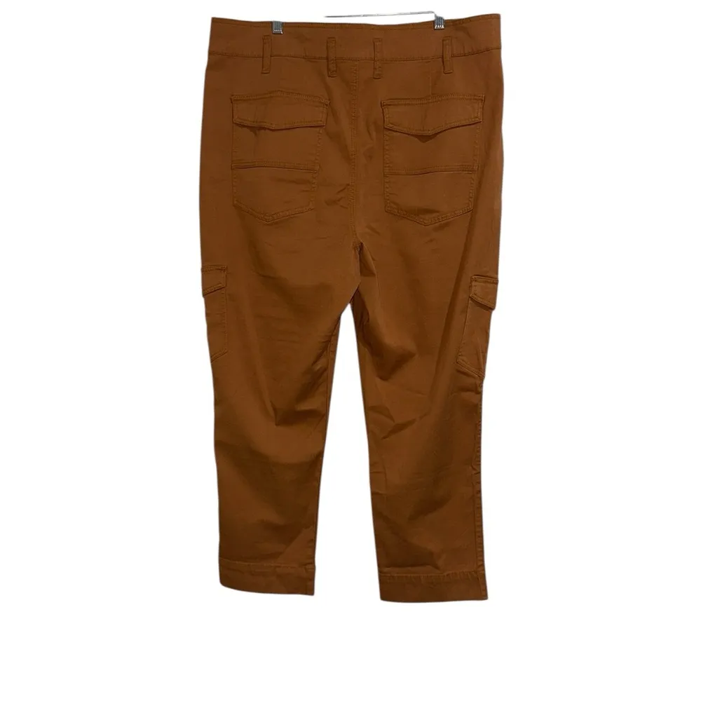 NWT Cabi  Paper Bag Cargo Pant #6045 Rust burnt orange Cashew  Belted SZ-14 - Image 9