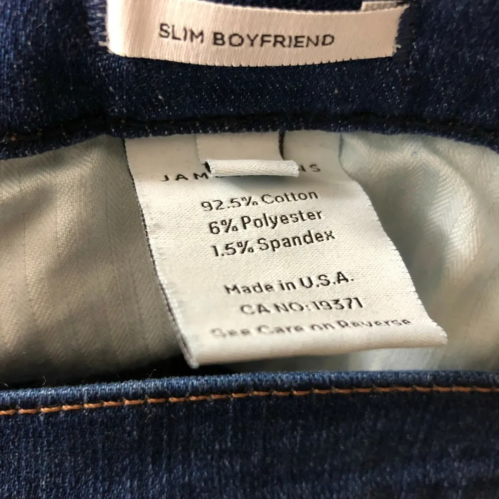 James Jeans Womens Slim Boyfriend Jeans Cuffed Dark Wash Stretch Plus Size 32 - Image 5