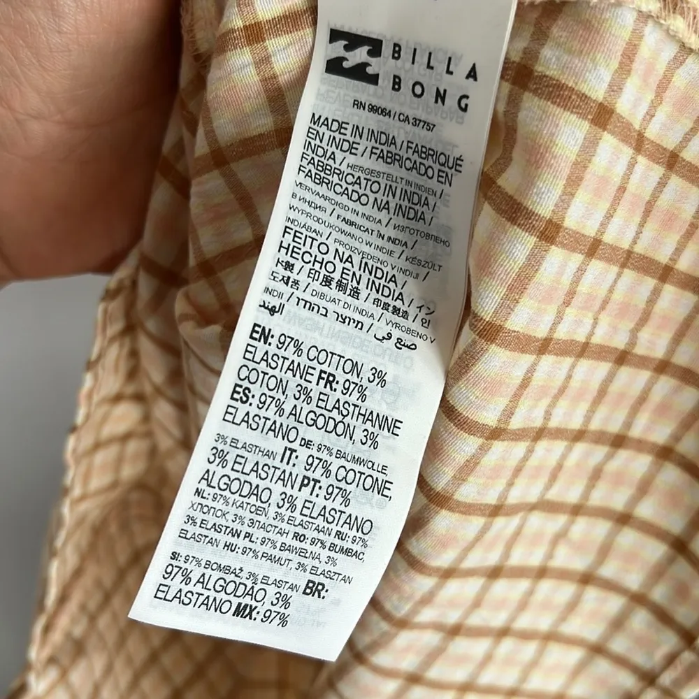 Billabong Women's Cruising Dress Y2K 90s Clueless Check Large - Image 7