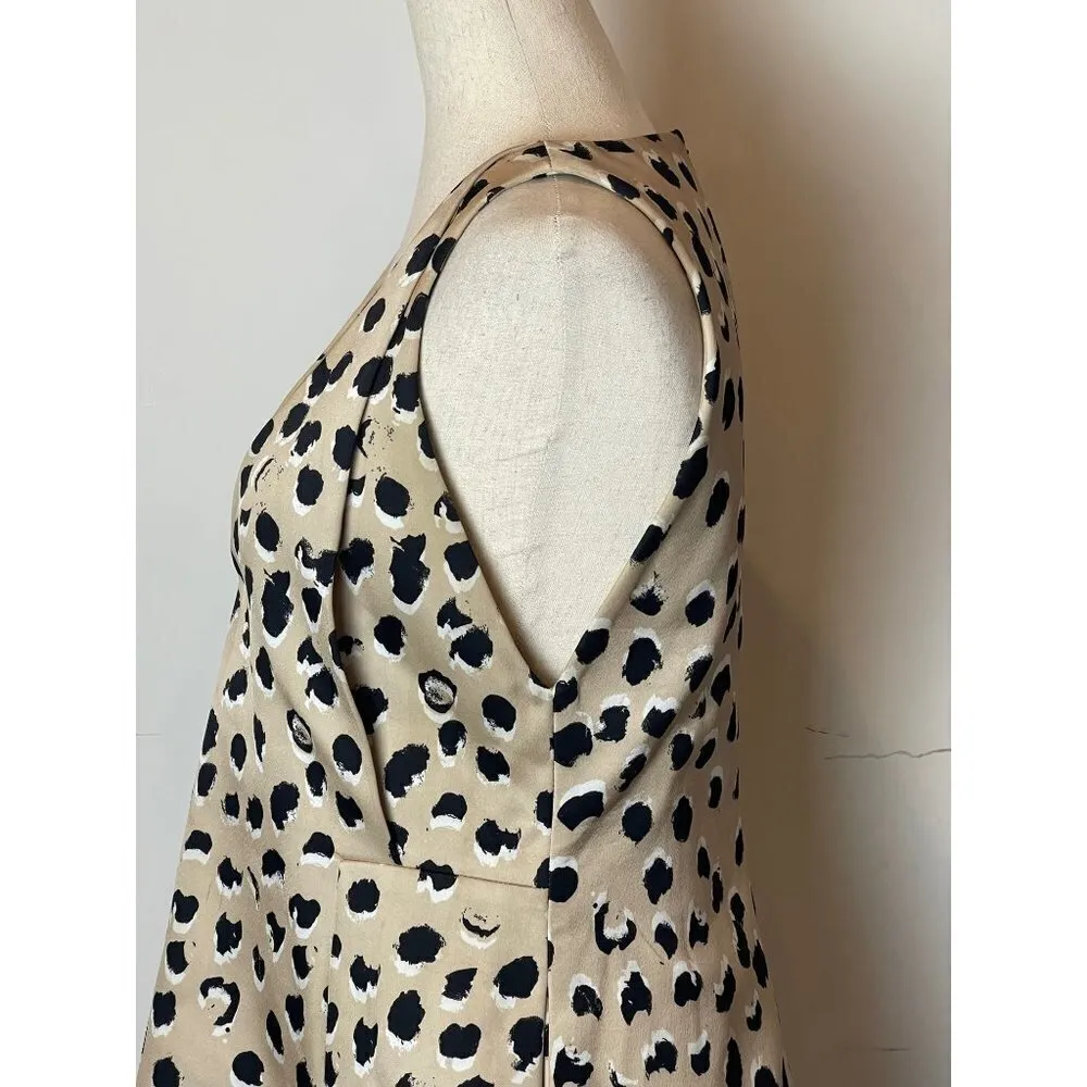 Cameo Tan Black and White Leopard Print V‎ Neck Sleeveless Mini Dress Size S - Image 13