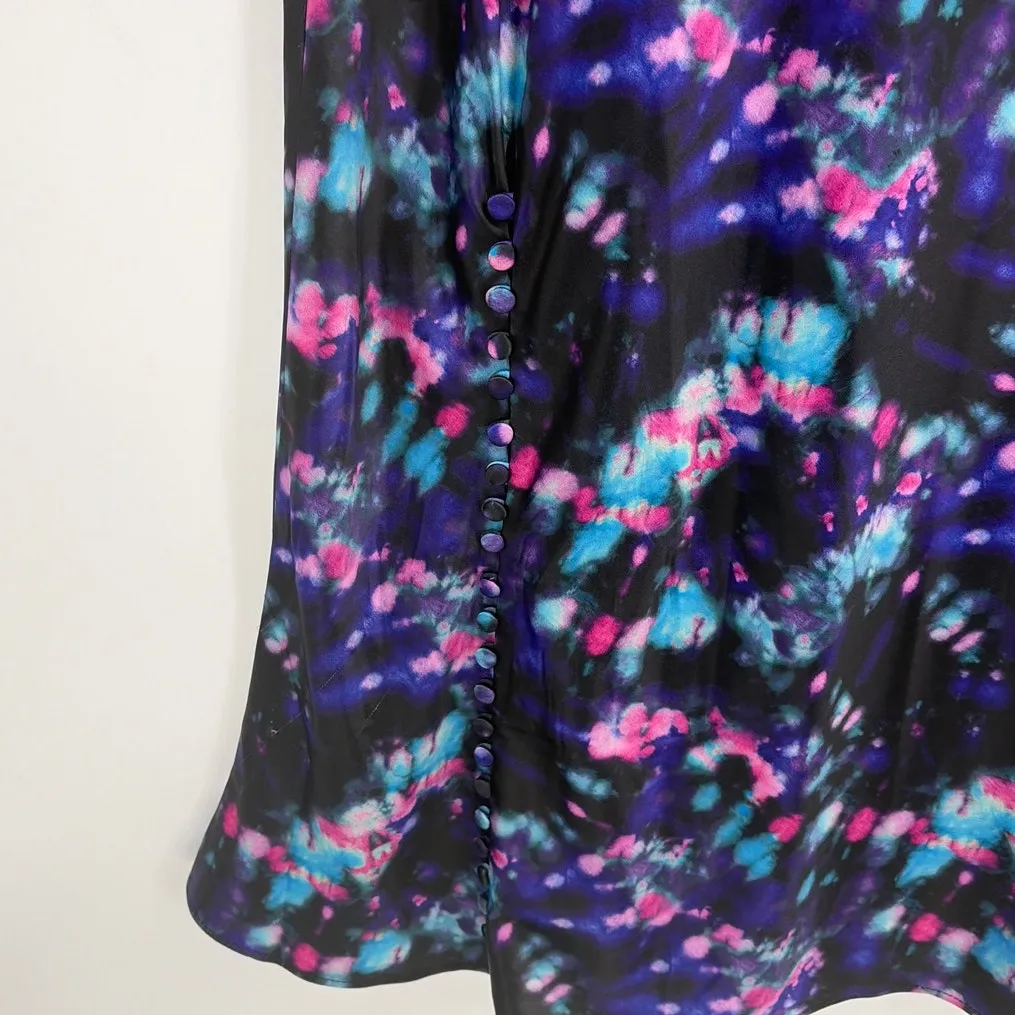 Olivia Rubin Y2K Midi Slip Dress Sz 10 Party Holiday Glam Cowl Neck NYE Festival Purple - Image 5