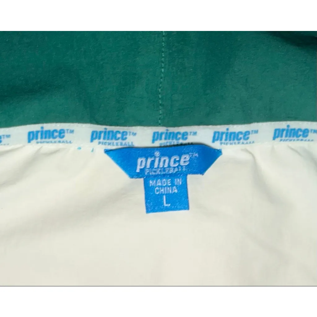Prince Pickleball Cropped Track Jacket Athletic Zip Hoodie L Windbreaker Women Green Size L - Image 5