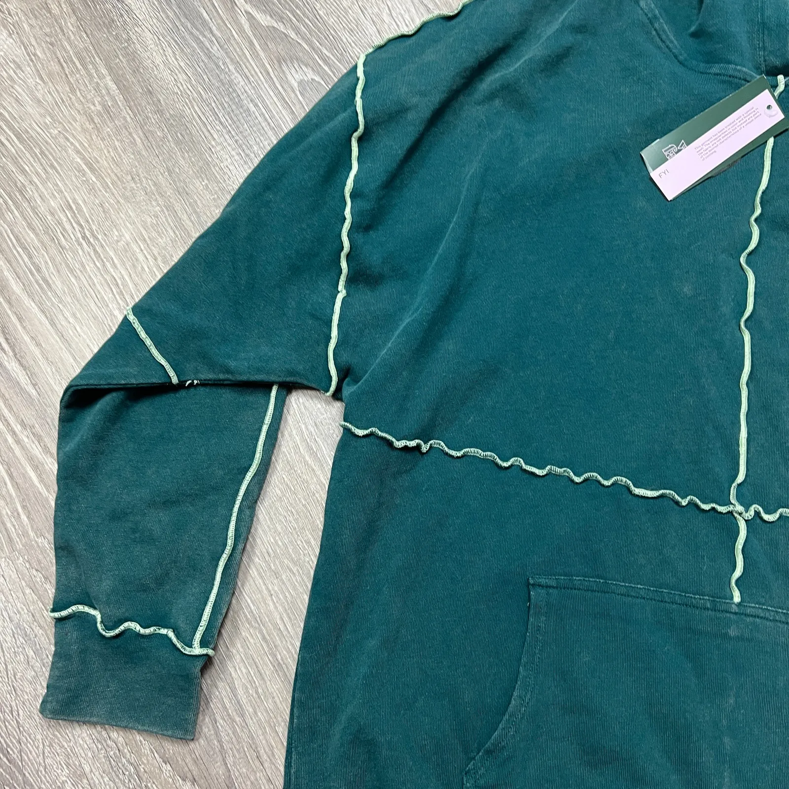 Wild Fable Women's Green Long Sleeve Seamed Hooded Sweatshirt - Medium - NWT - Image 4