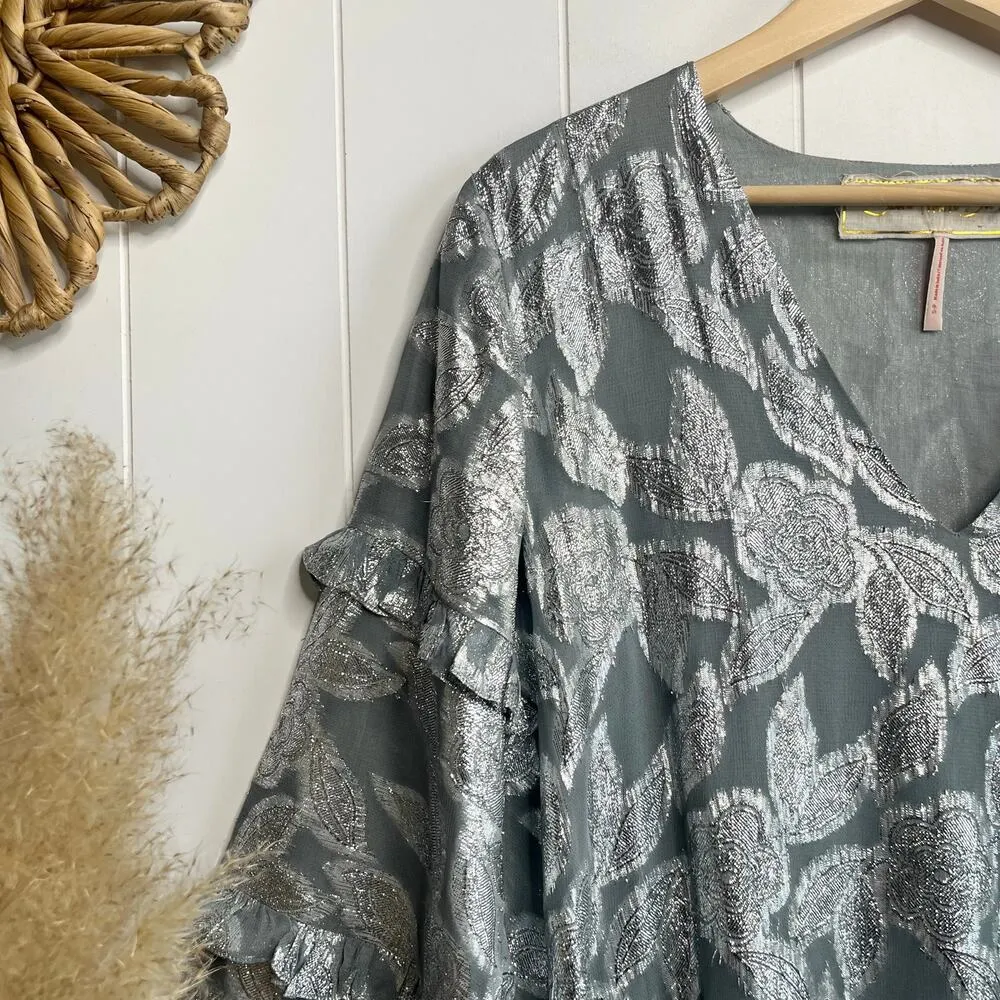 Jen's Pirate Booty mini dress floral metallic ruffled sparkly - Image 2