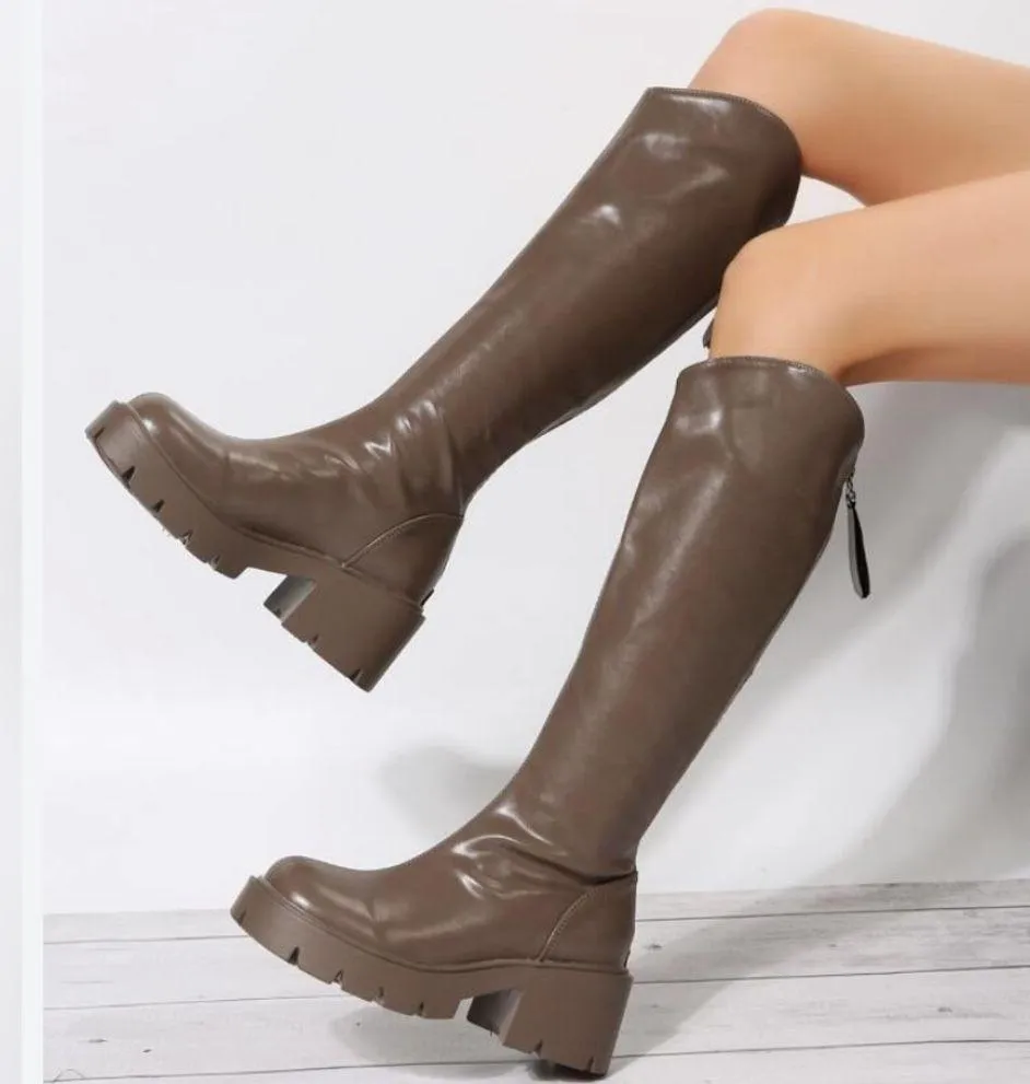 Christine Shell Paris Genuine Leather Y2K Chunky Combat Moto Boots 6 - Image 2