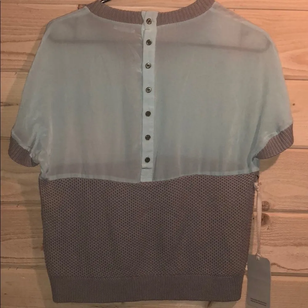 Suss Clothing (Revolve) Silk Blend Shirt Nwt Gray - Image 5
